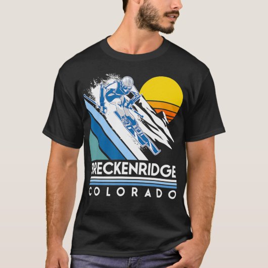 Breckenridge Colorado Retro Ski T-shirt (Voorkant)