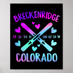 Breckenridge Colorado Skiën Mountain Snowboarden Poster