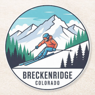Breckenridge Colorado Skiën Reizen Ronde Kartonnen Onderzetter