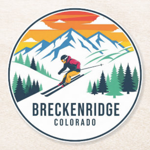 Breckenridge Colorado Skiën Reizen Ronde Kartonnen Onderzetter