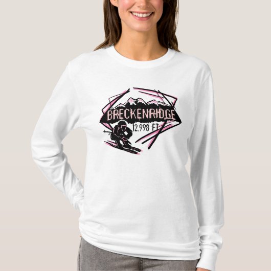 Breckenridge Colorado skischiegroze hoodie T-shirt (Voorkant)