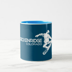 Breckenridge Colorado Snowboarder Tweekleurige Koffiemok