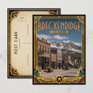 Breckenridge Colorado Vintage Art Deco Gouden Tijd Briefkaart
