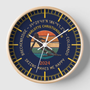 Breckenridge, Colorado - Vrouw skiër, Gouden Tekst