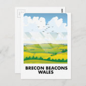 Brecon Beacons wales reisposter Briefkaart (Voorkant / Achterkant)