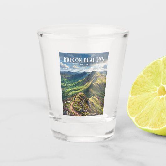 Brecon Beacons Wales Shot Glas (Voorkant)