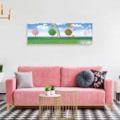 Brede canvas print vier seizoenen digitale kunst (Insitu (Woonkamer))