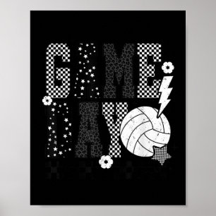 Brede Dag Volleybal Geruite Grappige Volleybal Poster