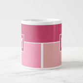 Brede Feminine Stripes met monogram Extra Grote Beker (Voorkant)