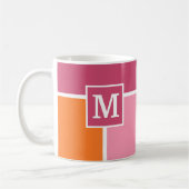 Brede Feminine Stripes met monogram Koffiemok (Links)