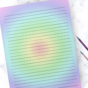 Brede lijnen op de Waterverf van pasteelregenboog Notitieblok