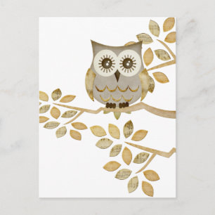 Brede ogen Owl in bomen Briefkaart