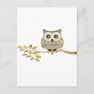 Brede ogen Owl in bomen Briefkaart