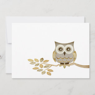 Brede ogen Owl in boomuitnodiging Kaart