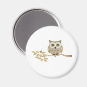 Brede ogen Owl in de boom Magneet (Voorkant / Achterkant)