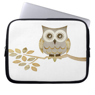 Brede ogen Owl in Tree Electronics Bag Laptop Sleeve