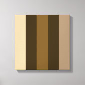 Brede Retro Kleur Verticale Strepen Crème/Bruins Canvas Afdruk (Voorkant)