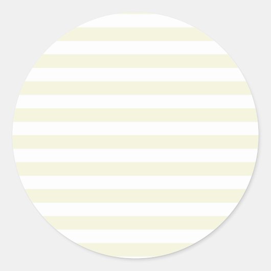 Brede strepen - wit en beige ronde sticker (Voorkant)