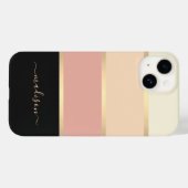 Brede Striped Moderne Manuscript Naam Case-Mate iPhone Case (Achterkant (horizontaal))