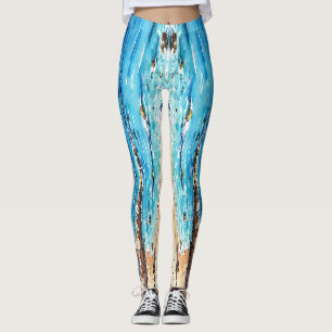 Brede zeegezicht mediterrane vuurtoren en jachten leggings