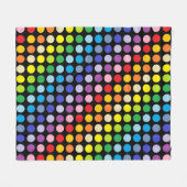 Breder spectrum Rainbow Polka Dots Black Fleece Deken (Voorkant (Horizontaal))