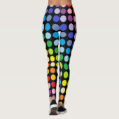 Breder spectrum Rainbow Polka Dots Black Leggings (Achterkant)