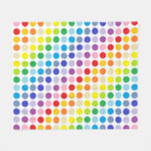 Breder spectrum Rainbow Polka Dots Fleece Deken (Voorkant (Horizontaal))