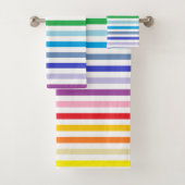 Breder spectrum regenboog en witte strepen bad handdoek (Insitu)