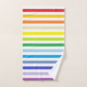 Breder spectrum regenboog en witte strepen bad handdoek (Handdoek)