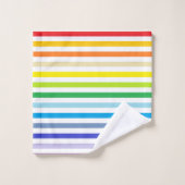 Breder spectrum regenboog en witte strepen bad handdoek (Wasdoekje)