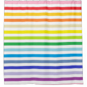 Breder spectrum regenboog en witte strepen douchegordijn (Voorkant)