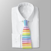 Breder spectrum regenboog en witte strepen stropdas (Gebonden)