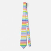 Breder spectrum regenboog en witte strepen stropdas (Voorkant)