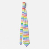 Breder spectrum regenboog en witte strepen stropdas (Achterkant)