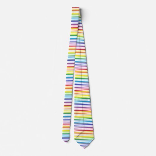 Breder spectrum regenboog en witte strepen stropdas (Achterkant)