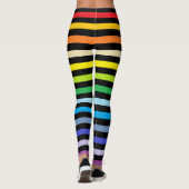 Bredere spectrumregenboog en zwarte strepen leggings (Achterkant)
