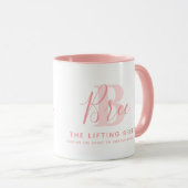 Bree name meaning and monogram soft pink text mok (Voorkant rechts)