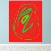 Breed gebaar stretched canvas Print (Insitu (Houten vloer))