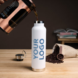 Breed Logo Patroon op wit Waterfles