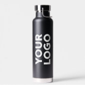 Breed Logo Patroon op zwart Waterfles (Links)