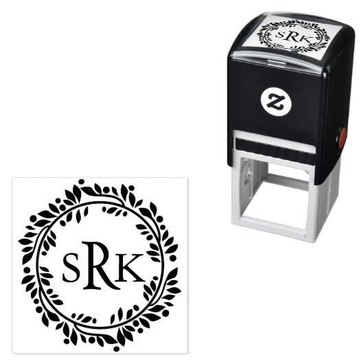 Breed met monogram  zelfinktende stempel (In situ)