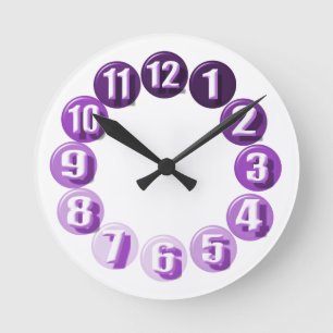 Breed Numbers/Purple Ronde Klok