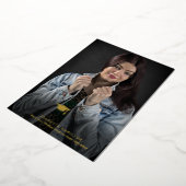 Breed Typografiescript voor/achter het Afstuderen  Folie Uitnodiging (Gedraaid)