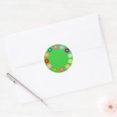 Breed van bloemen Groene Zelfklever Ronde Sticker (Envelop)