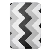 Breed zigzag patroon zwart grijs wit badmat (Voorkant Verticaal)