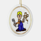 Breedband-pluim met Ornament van koperen buizen (Rechts)