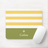 Breedgeel horizontale strepen groene naam Daisy Muismat (Met muis)