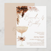 Breedglas Boho Floral Brunch Bubble Vrijgezellenfe Kaart (Voorkant / Achterkant)