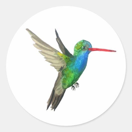 Breedkopvogel Ronde Sticker (Voorkant)