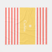 Breedkoraal Horizontale Stripes Gele naam Daisy Fleece Deken (Voorkant (Horizontaal))